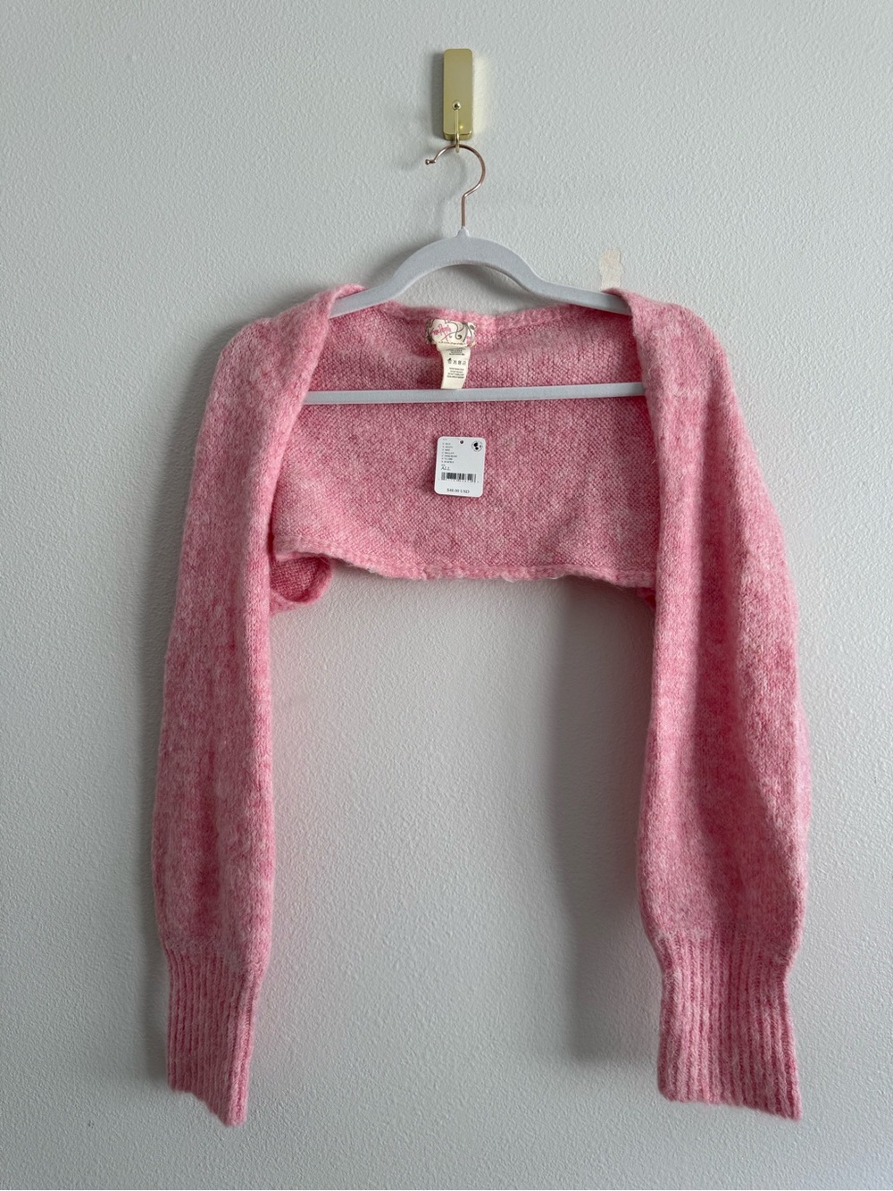 Free People pink Cropped Bolero sweater Shrug. NWT